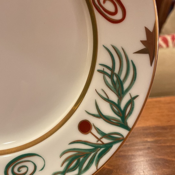 COPY  RARE!! New Tiffany & Co. Plate 1997 Ornaments Pattern Christmas Dessert - Picture 4 of 10